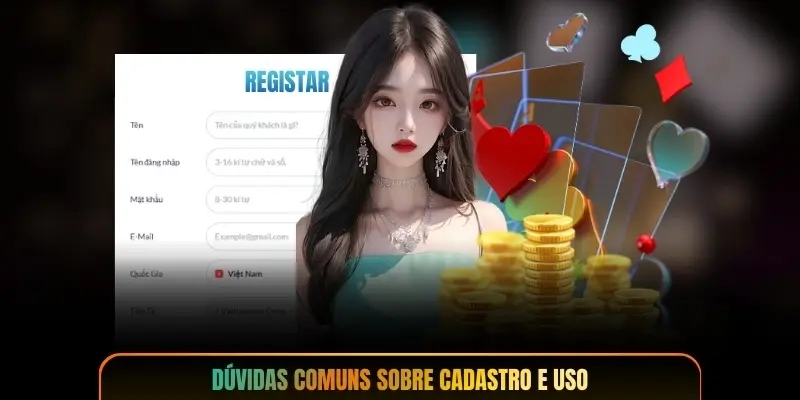 Dúvidas comuns sobre cadastro e uso